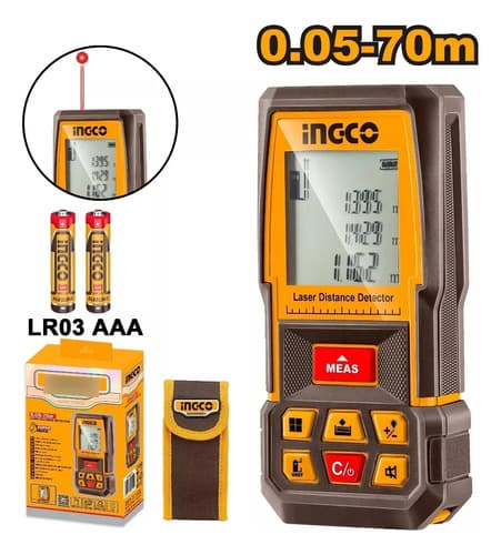 Medidor De Distancia Laser 70 Mts C/estuche Ingco Hldd0708