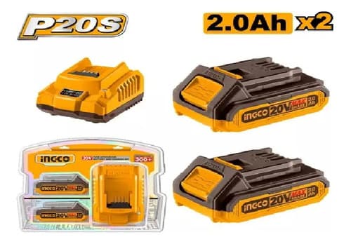 Sopladora 20v Con 2 Bateria Y Cargador Ingco Cabli203235 Naranja Claro