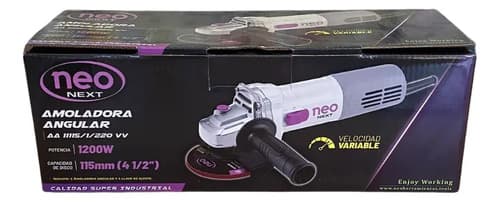 Amoladora Angular Disco 115mm Neo Aa11115/1/220vv 1200w Color Gris 50 Hz X 60 Hz