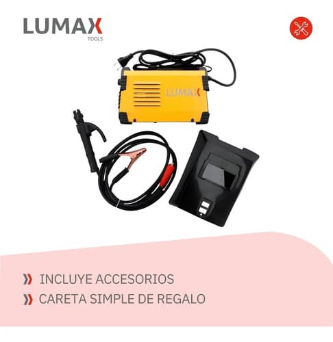 Soldadora Inverter Lumax 200amp Display Digital + Color Amarillo