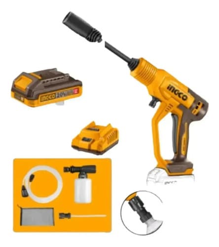 Hidrolavadora 24.8bar Batería Cargador Accesorios Ingco Amarillo 50 Hz / 60 Hz