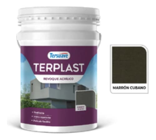 Revoque Acrílico Tersuave Terplast Marrón Cubano Exterior Interior Rodillo 5 Kg