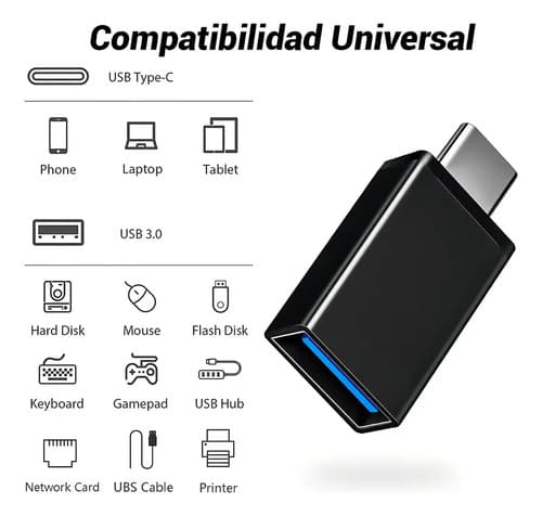 Adaptador Otg Usb 3.0 Hembra A Tipo C Macho Ad17