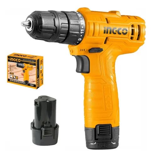Taladro Atornillador Ingco Inalámbrico + 1 Batería Color Amarillo Frecuencia 50hz 60hz