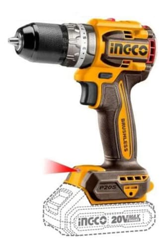 Taladro Percutor Atornillador Ingco 20v, Sin Carbones, 2 Bat Color Naranja Claro Frecuencia 20hz Amarillo 50 Hz