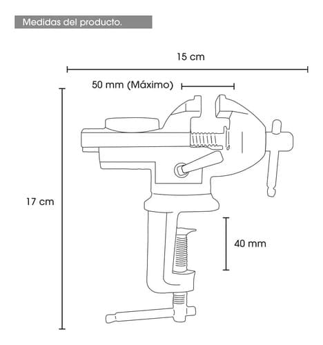 Morsa De Mesa Con Prensa 50mm Ergonomica Mesa Joyeria