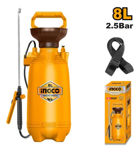 Pulverizador Fumigador Manual Lanza Mochila 8l Ingcohspp3082 Color Naranja