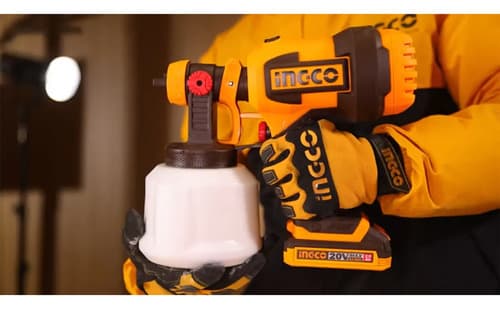 Pistola De Pintar Ingco 20v 800 Ml/min + Accesorios Amarillo Y Negro
