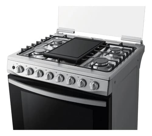 Cocina A Gas 6 Hornallas Samsung Nx52a5411cs Rejilla Hierro Color Gris Negro