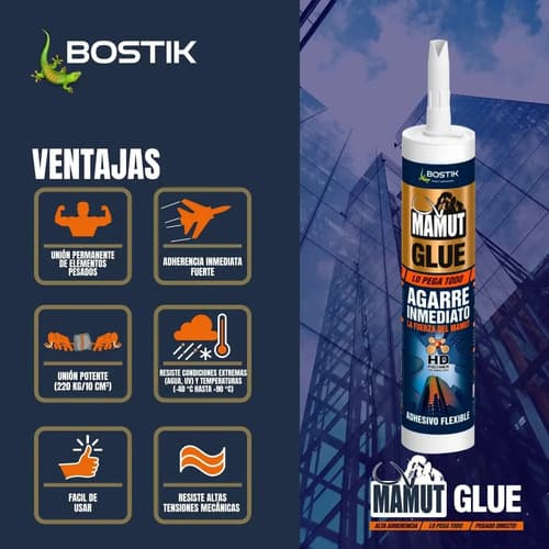 Adhesivo Inmediato Alta Carga Mamut 290ml Blanco O Negro