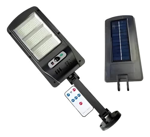 Focos Solares Led 60w, Sensor De Movimiento, Control Remoto Negro Blanco Frío
