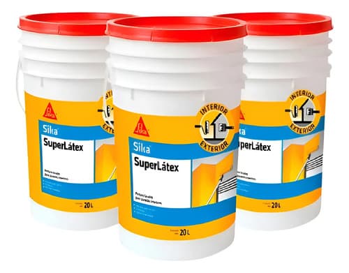 Pintura Lavable Antihongo Superlatex Sika Blanco 20+20+20 Blanco Mate