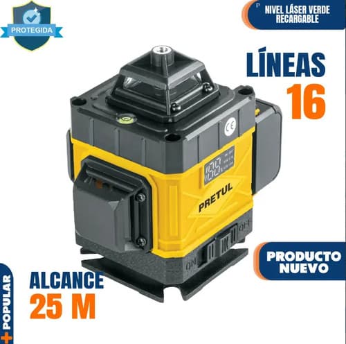 Nivel Láser Truper Nl16 Verde Carcasa Amarilla Pretul