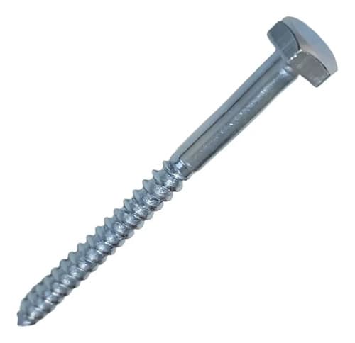 100 Tornillos Tirafondo Hexagonal Zincado 3/16 X 2½ - 63mm