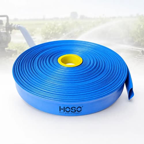 Manguera Pvc Plana 2 Pulgadas 6 Bar 50 Metros Motobomba Azul Azul