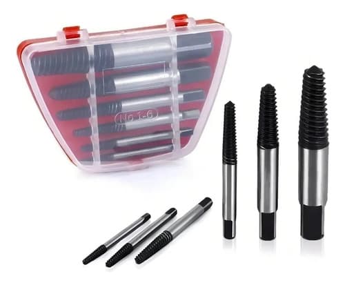 Extractor Tornillos Bulones Rotos Guiller Acero Templado 6 Piezas