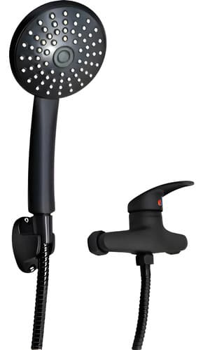 Monocomando Ducha Sin Transmicion Negro Negro Mate