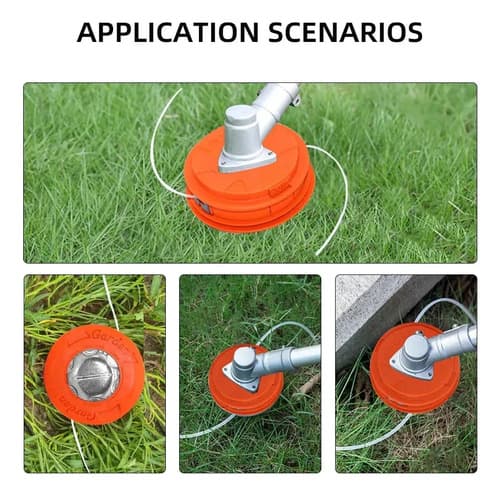 Cabezal Universal Automático Para Desmalezadora Con Punta De Aluminio Reforzado Naranja Claro