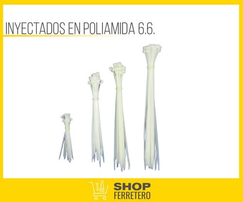 Kit Precintos Plasticos Tacsa Fijaciones Medidas X100 Und. Color Blanco