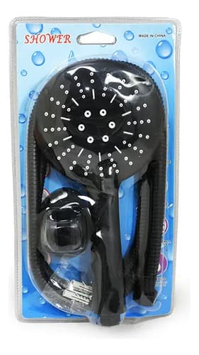 Ducha De Bano Negra C/punto Blanco Blisters Lh3277 Negro Mate