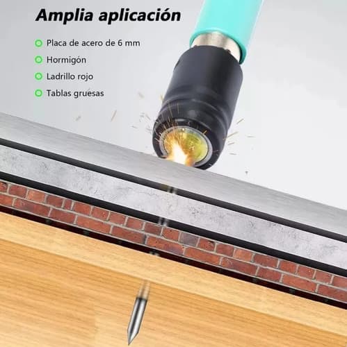 Pistola De Fijación Portátil Vangroup Con 100 Clavos Para Metal Y Plástico 33.8 Cm