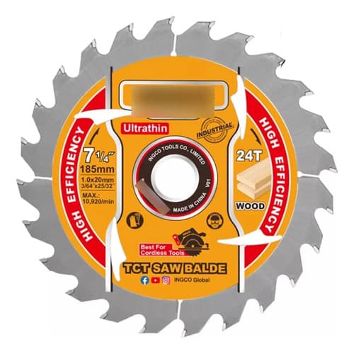 Set 2 Discos P/ Sierra 7 1/4 - 24d Ingco Tsb1853 Color Amarillo