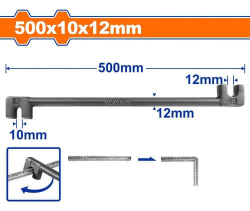 Grinfa Barra Dobladora De Metal 10x12mm 500mm Wqb3350