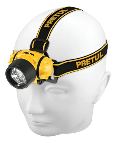 Linterna De Minero 65 Lúmenes 7 Led 3 Pilas Aaa Pretul Blanco Amarillo