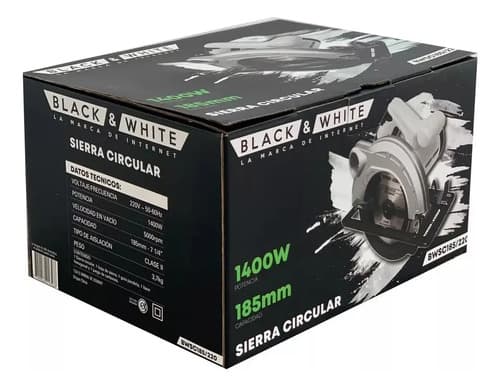 Sierra Circular Black And White 1400w, 7 1/4 .hnt Black And White 220v