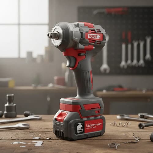 Llave De Impacto Inalámbrica Brushless Equus 21v, 2 Bat 4.0a Rojo 50/60
