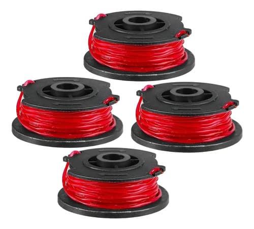 Set X 4 Carretel Con Tanza 1,6mm Ingco Bordeadora Industrial Negro Rojo