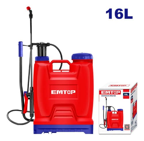 Mochila Para Fumigacion 16lts Emtop Espp41602 4,5 Bar Rojo