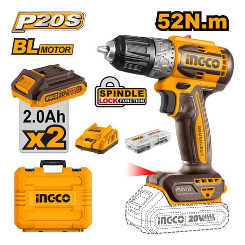 Atornillador 20v Bateria 52nm P20s Motor Bl Con Bat X 2 Amarillo