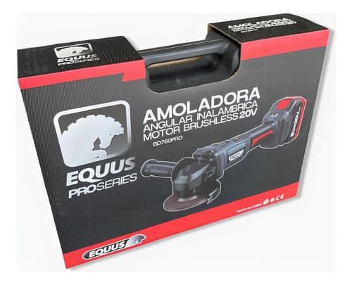 Amoladora Equus Pro Series Motor S/ Carbones C/1 Bateria Negro