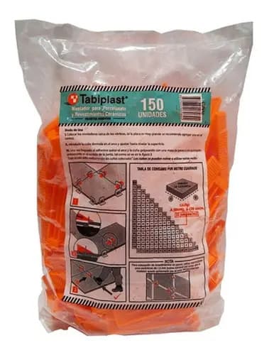 Cuñas Niveladoras Tabiplast Para Porcelanatos Y Cerámicos, Pack De 150 Unidades Naranja