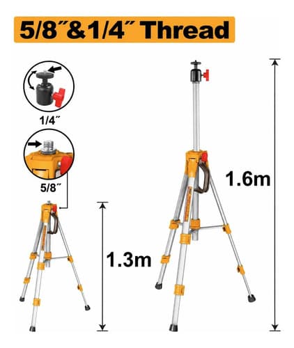 Tripode Aluminio 1.5m Para Nivel Laser Ingco