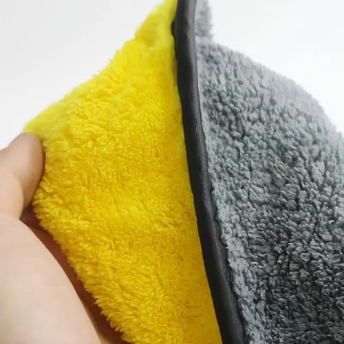 Paño Toalla Microfibra Gruesa Lavado Secado Auto 60x30cm Csp Color Gris / Amarillo
