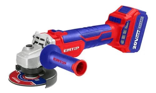 Amoladora Angular Inalámbrica Emtop Color Azul 2 Baterías