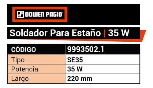 Soldador Eléctrico Lápiz Dowen Pagio De 35w Con Punta Removible