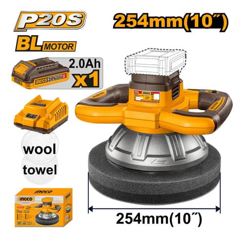 Lustra Pulidora 254mm P20s 20v Ingco Copli2025481 Naranja Claro