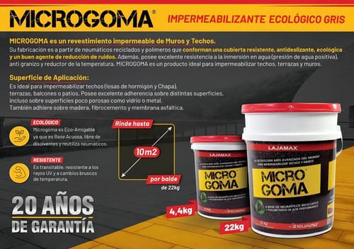 Membrana Microgoma Impermeabilizante Para Piso Y Pared Color Gris