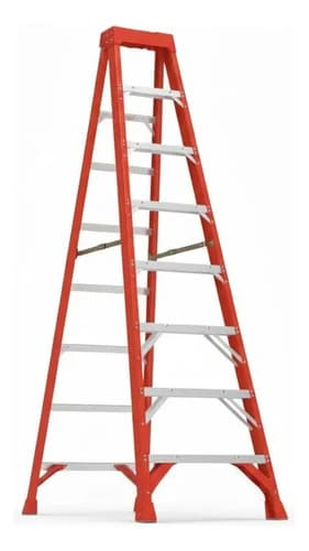 Escalera De Fibra De Vidrio 8 Escalones Equus Rojo Rojo