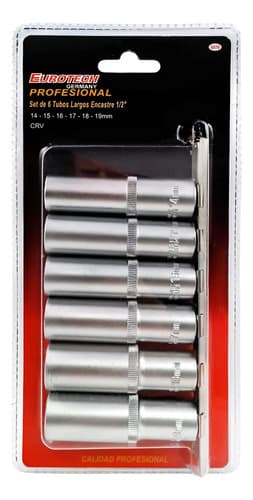 Dados Tubos Largos 14-19 Mm - Encastre 1/2 | Eurotech Gris