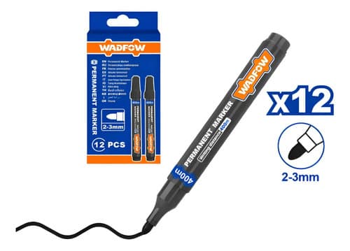 Set X12 Marcadores Permanentes Negros Wadfow Wjm1501 Negro