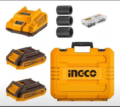 Kit Llave Impacto 400nm + Atornillador + Potencia C 2bat + Malt Color Naranja Claro 20 V