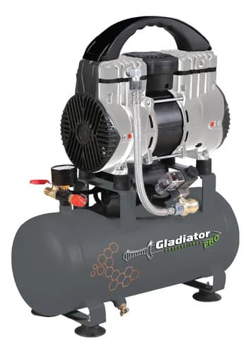 Compresor S/aceite 1.5hp 9lts.1100w Gladiator Pro Gris Oscuro