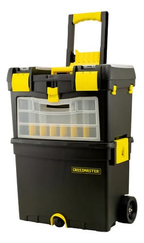 Caja De Herramientas Con Ruedas Y Organizador Bta Tools Plástico Reforzada Negro