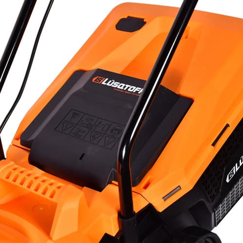 Cortadora De Pasto Eléctrica Lüsqtoff Lco-1032b Con Bolsa Recolectora De 1 Kw Y Color Naranja/negro