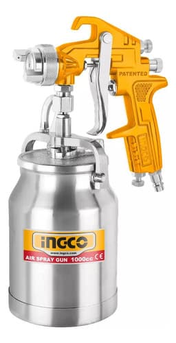 Pistola De Pintar Ingco Asg3102 Para Base Coat Con Tanque De 1 Litro Amarillo