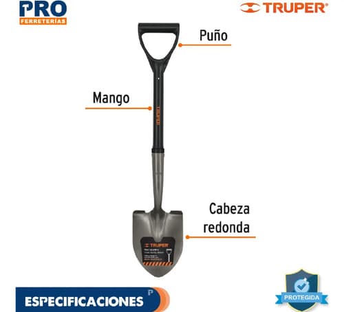 Pala Cajuelera Redonda Puño''d'' Mango Fibra De Vidrio 17195